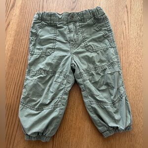 H&M L.O.G.G. Kids Olive Green Baggy Lined Cargo Pants 12-18 Months